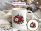Preview: Personalisierte Weihnachtstasse mit festlicher Dekoration aus Stechpalme, Weihnachtsstern und winterlichen Zweigen, mit dem Namen 'Christine'. Perfekt für heiße Getränke in der Weihnachtszeit.